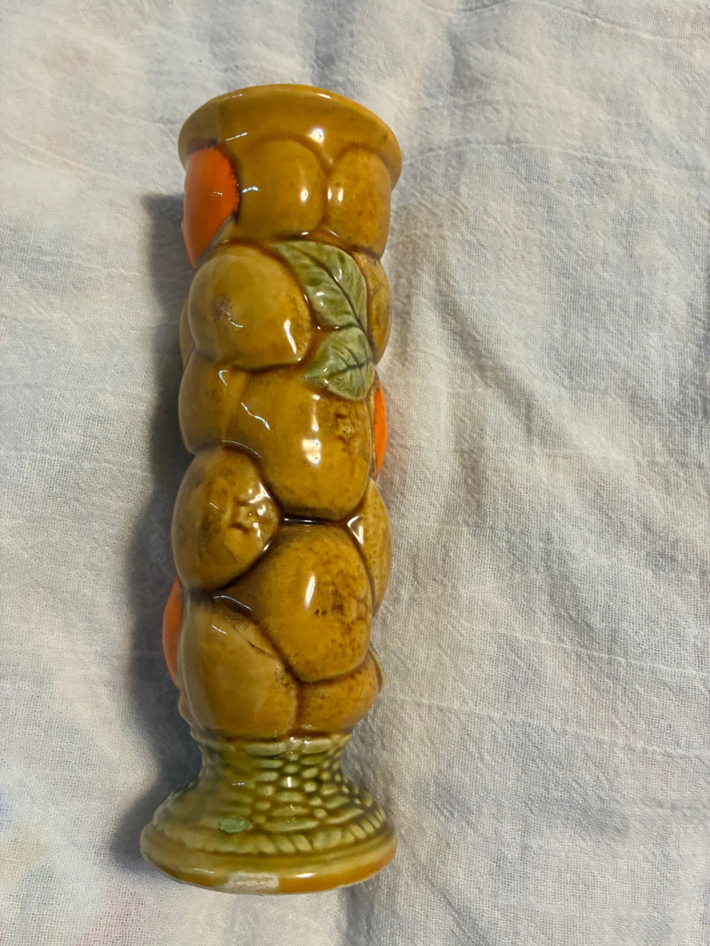Vintage Inarco Japan Ceramic Fruit Decorative Vase oranges lemons 7” - Picture 2 of 7